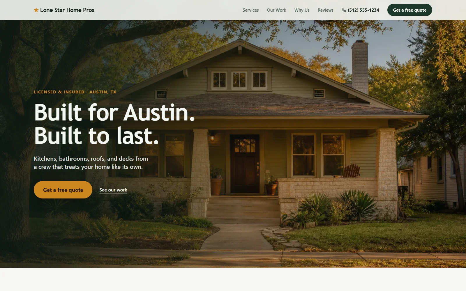 Lone Star Home Pros home services website